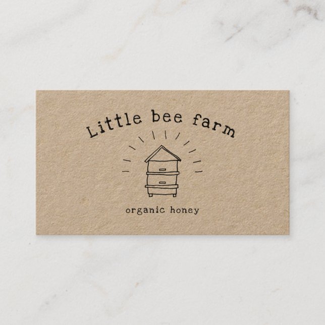 rustic honey beehive kraft business card (Front)