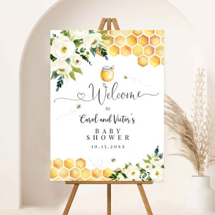 Rustic Honey Bumble Bee Baby Shower Welcome Sign