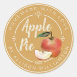 Rustic Honey Gold Homemade Apple Pie Classic Round Sticker