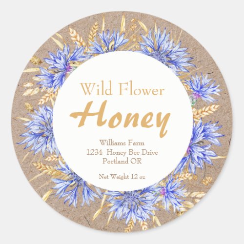 Rustic Honey Jar Apiary  Label  Wildflower Honey