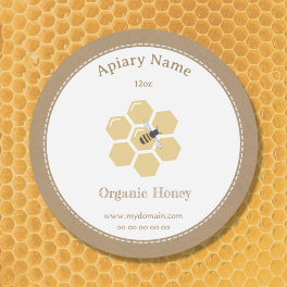 Rustic Honey Jar Label Sticker for Beekeeper