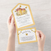 Rustic Honey Jars Sweet as can Bee Baby Shower All In One Invitation (Tearaway)