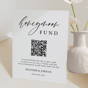 Rustic Honey Moon Wish QR Code Sign
