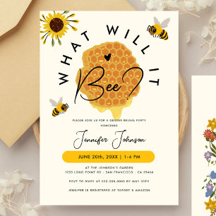 Rustic Honey What Will It Bee Gender Reveal Party Invitation