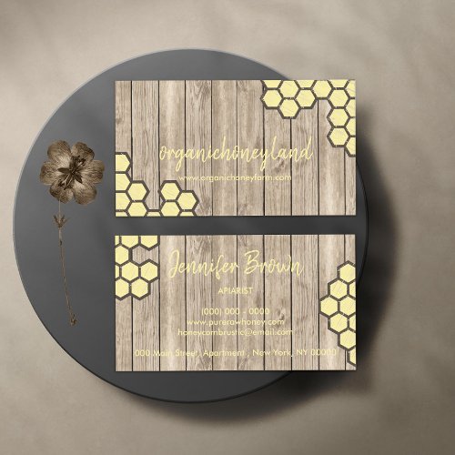Rustic Honeycomb Pure Raw Apiary Business Card
