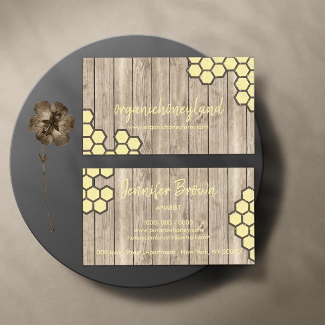 Rustic Honeycomb Pure Raw Apiary Business Card (Creator Uploaded)