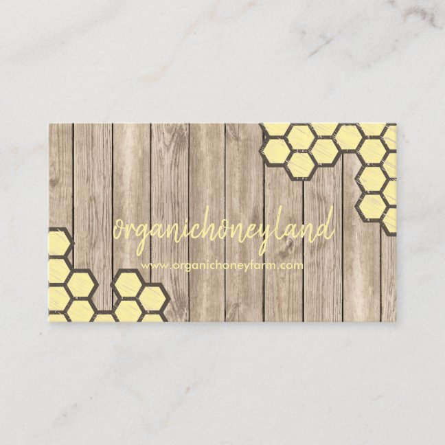 Rustic Honeycomb Pure Raw Apiary Business Card