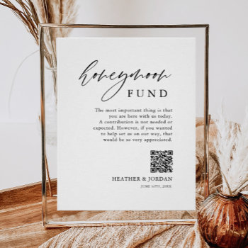 Rustic Honeymoon Fund Qr Wishing Well Sign by SweetRainDesign at Zazzle