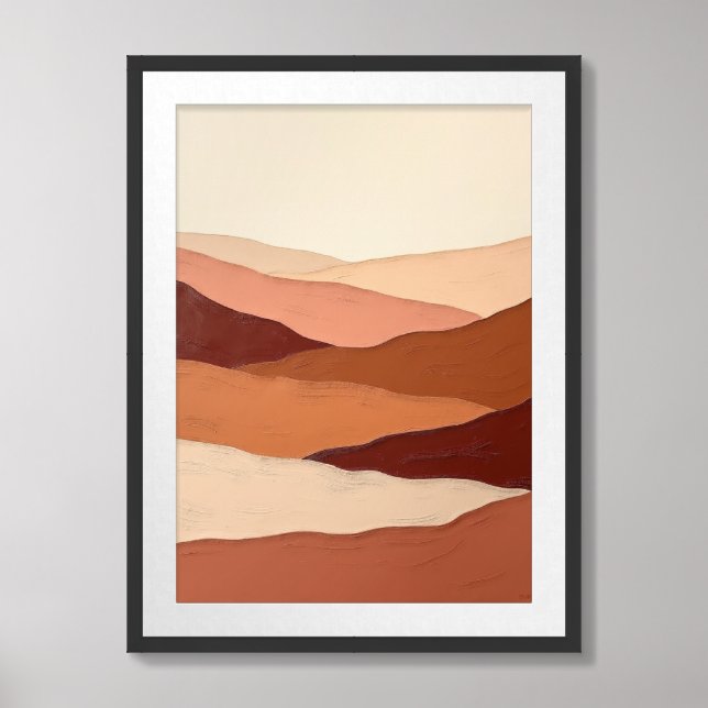 Rustic Horizon – Minimalist Abstract Wall Art (Framed Front)