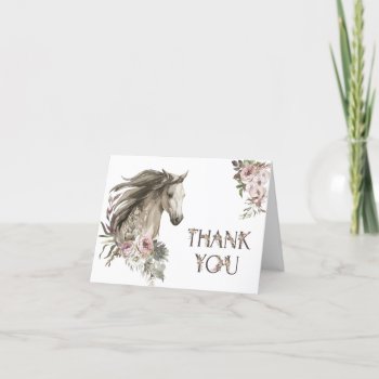 Rustic Horse Baby Shower Thank You Card by McBooboo at Zazzle