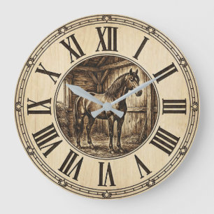 Rustic Horse Barn Wall Clock Farmhouse Decor