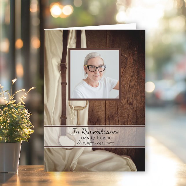 Rustic Horse Bit Satin Western Funeral Service Program (Creator Uploaded)