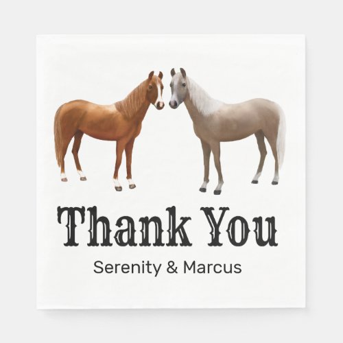 Rustic Horse Country Thank You Western Wedding Napkins