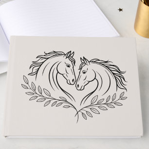 Rustic Horse Country Western Elegant Wedding Guest Book