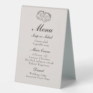 Rustic Horse Country Western Elegant Wedding Menu Table Tent