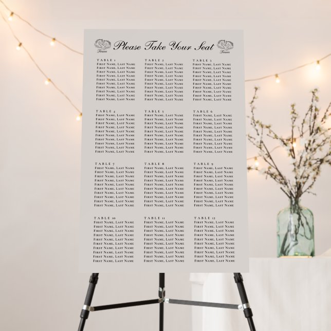 Rustic Horse Country Western Wedding Seating Chart Foam Board (In Situ (Stand))