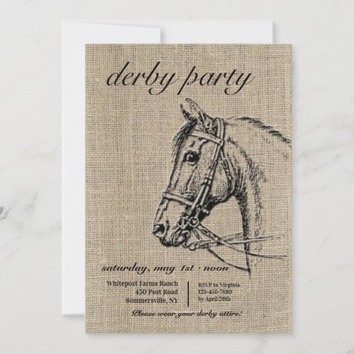 Rustic Horse Derby Party Invitation