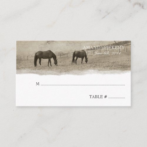 Rustic Horse Farm Seating Cards Business Cards