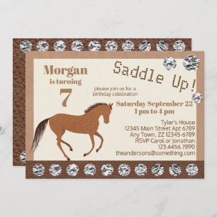 Rustic Horse Faux Leather Kids Birthday Party