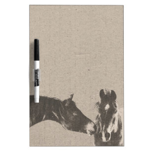 Rustic Horse Heads Dry Erase Board