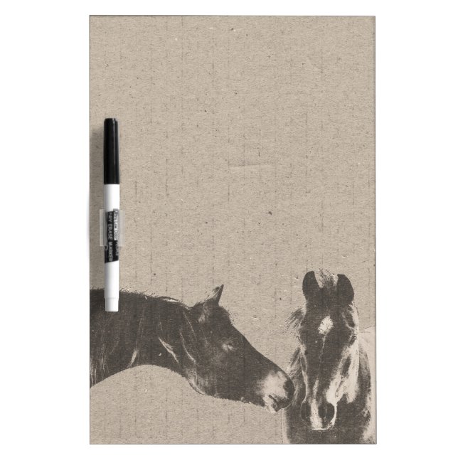 Rustic Horse Heads Dry Erase Board (Front)