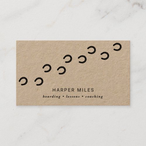 Rustic horse hoof path business card