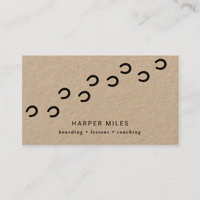 Rustic horse hoof path business card (Front)
