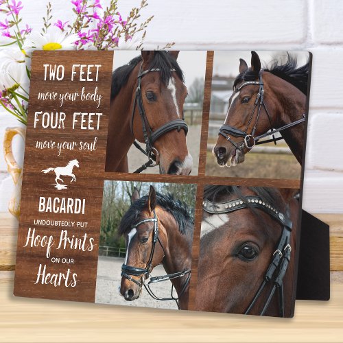 Rustic Horse Memorial Equine Photo Collage Plaque