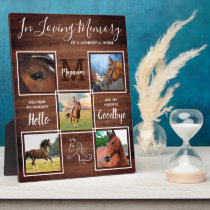Rustic Horse Memorial Personalized Pet Loss Photo  Plaque