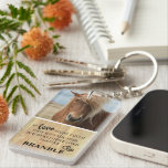 Rustic Horse Memorial Photo Keepsake Keychain<br><div class="desc">May the memory of your beautiful horse live on with this wonderful memorial keychain. Featuring a photograph of your horse on a rustic wooden background, the sweet saying 'If love alone could have kept you here, you would have lived forever', their name and two cute entwined hearts. Makes a wonderful...</div>