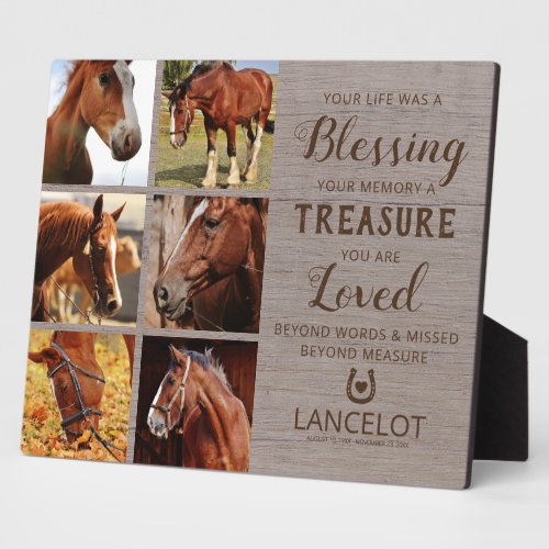 Rustic Horse Memorial Photo Plaque