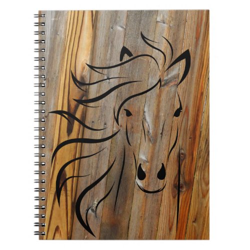 Rustic Horse on Wood  Notebook