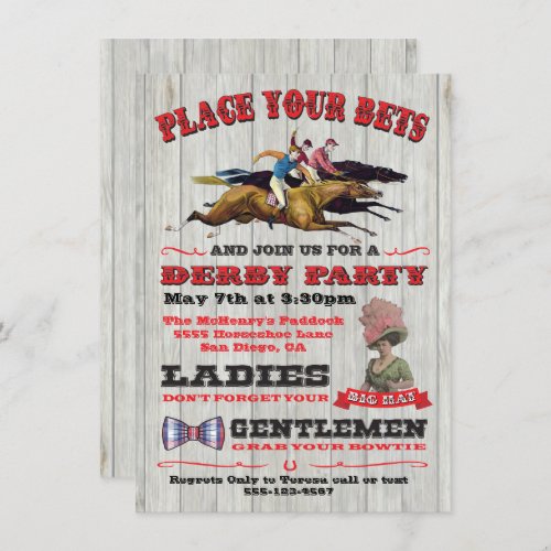 Rustic Horse Racing Derby Party Poster Invitation