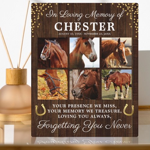 Rustic Horse Remembrance Photo Collage Plaque