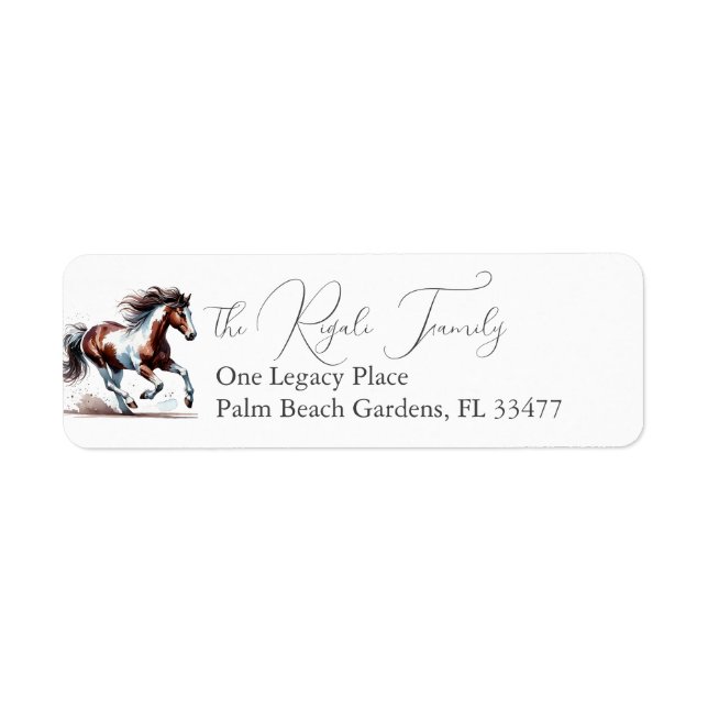 Rustic Horse Return Address Label (Front)