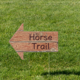 Rustic Horse Trail Directional Sign