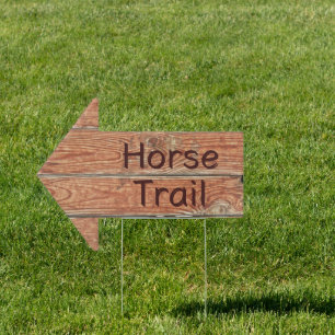Rustic Horse Trail Directional Sign