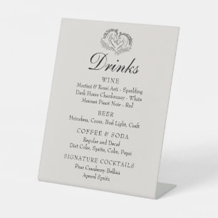 Rustic Horse Western Country Wedding Bar Drinks Pedestal Sign