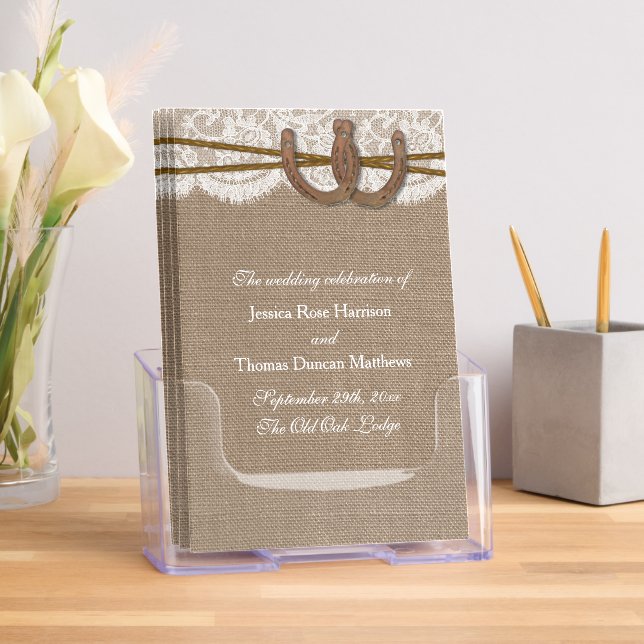 Rustic Horsehoes & Twine Wedding Programs Brochure (Insitu)