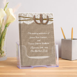 Rustic Horsehoes & Twine Wedding Programs Brochure