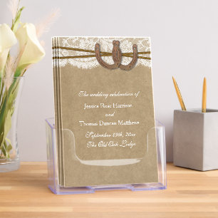 Rustic Horsehoes & Twine Wedding Programs Brochure