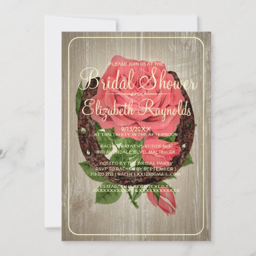 Rustic Horseshoe Bridal Shower Invitations