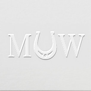 Rustic Horseshoe Couple Wedding 2 Initial Monogram Embosser