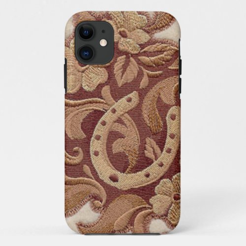 rustic horseshoe cowgirl western country floral iPhone 11 case