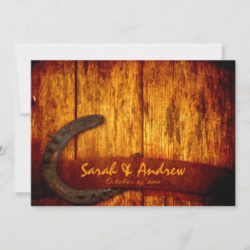 Rustic Horseshoe Wedding Invitation
