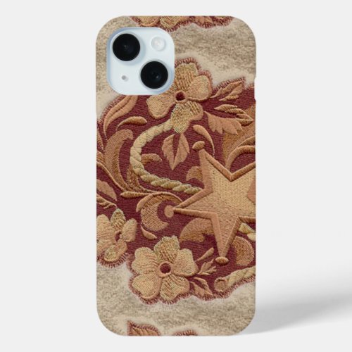 rustic horseshoe western country floral cowboy iPhone 15 case