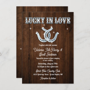 Rustic Horseshoe Western Wedding Invitations