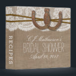 Rustic Horseshoes Bridal Shower Recipe Binder<br><div class="desc">Rustic Horseshoes Bridal Shower Recipe Card Binder.</div>