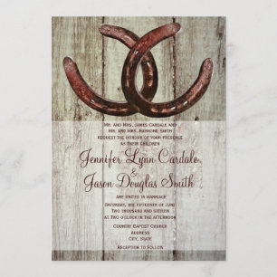 Rustic Horseshoes Country Style Wedding Invitation