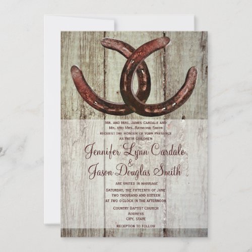 Rustic Horseshoes Country Style Wedding Invitation